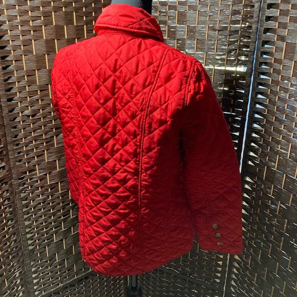 Chico’s Size 0 Button Front Red Quilted Jacket. Pre-Owned - Picture 2 of 12